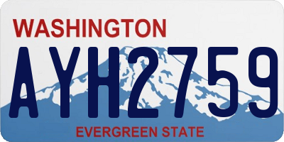 WA license plate AYH2759