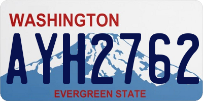 WA license plate AYH2762