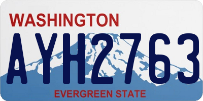 WA license plate AYH2763