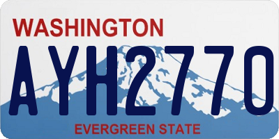 WA license plate AYH2770