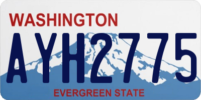 WA license plate AYH2775