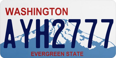 WA license plate AYH2777