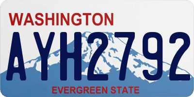 WA license plate AYH2792