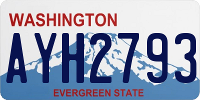 WA license plate AYH2793