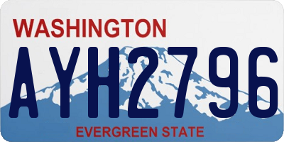 WA license plate AYH2796