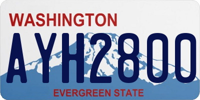 WA license plate AYH2800
