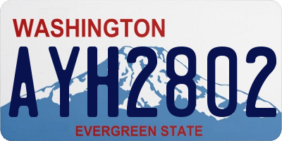 WA license plate AYH2802