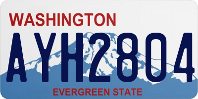 WA license plate AYH2804
