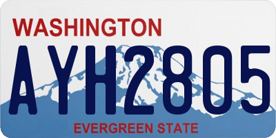 WA license plate AYH2805