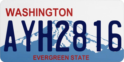 WA license plate AYH2816