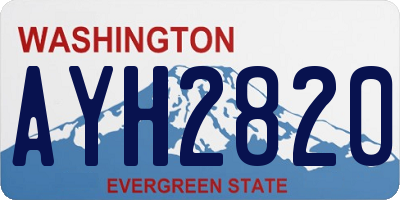WA license plate AYH2820