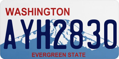 WA license plate AYH2830
