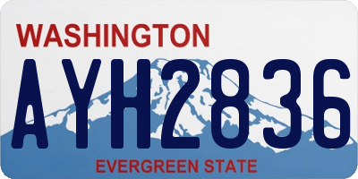 WA license plate AYH2836