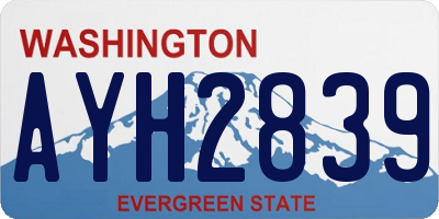 WA license plate AYH2839