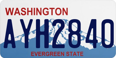 WA license plate AYH2840