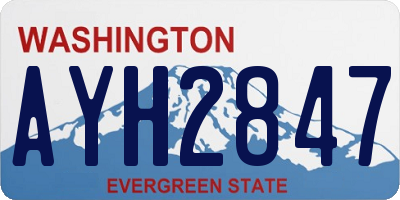 WA license plate AYH2847
