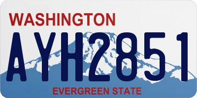 WA license plate AYH2851