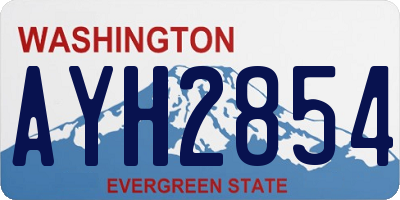 WA license plate AYH2854