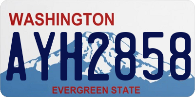WA license plate AYH2858