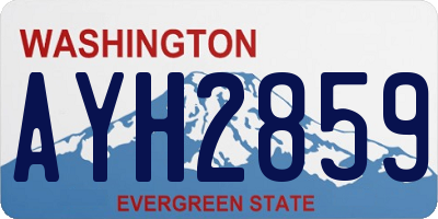WA license plate AYH2859