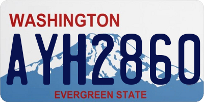 WA license plate AYH2860