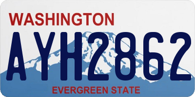 WA license plate AYH2862