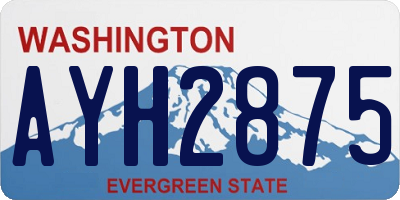 WA license plate AYH2875
