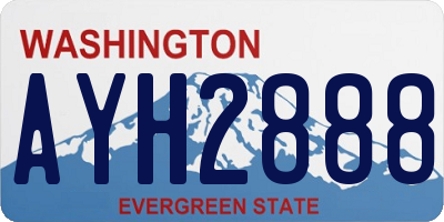 WA license plate AYH2888
