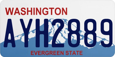 WA license plate AYH2889
