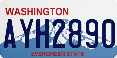 WA license plate AYH2890