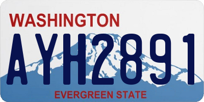WA license plate AYH2891