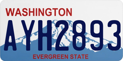 WA license plate AYH2893