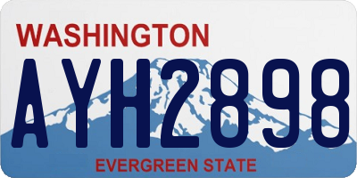 WA license plate AYH2898
