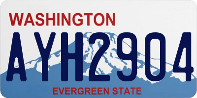 WA license plate AYH2904