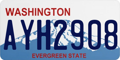 WA license plate AYH2908