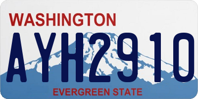 WA license plate AYH2910