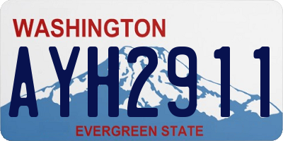 WA license plate AYH2911
