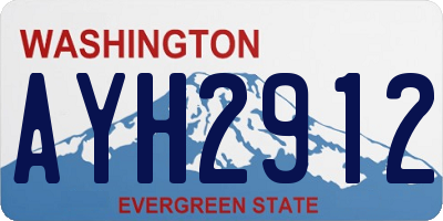 WA license plate AYH2912