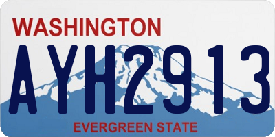 WA license plate AYH2913