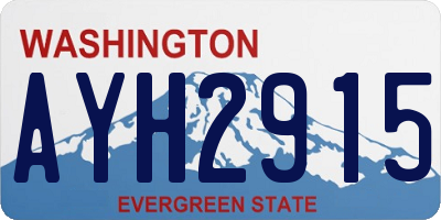 WA license plate AYH2915