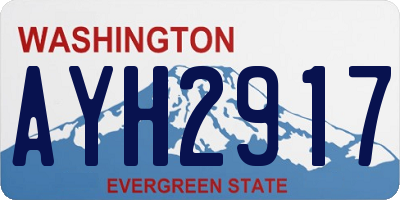 WA license plate AYH2917