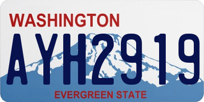 WA license plate AYH2919