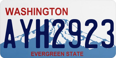 WA license plate AYH2923