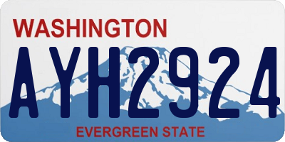 WA license plate AYH2924