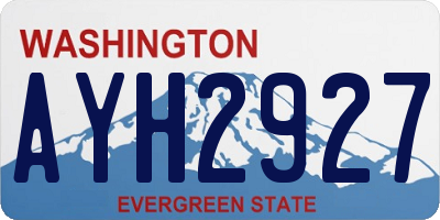 WA license plate AYH2927