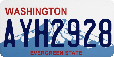 WA license plate AYH2928