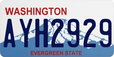 WA license plate AYH2929