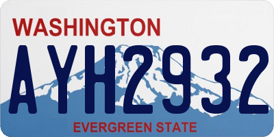 WA license plate AYH2932