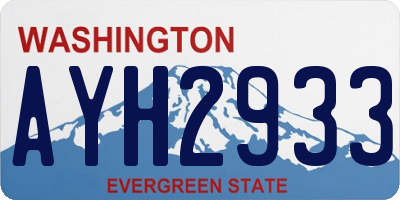WA license plate AYH2933