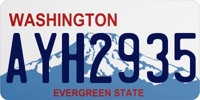 WA license plate AYH2935